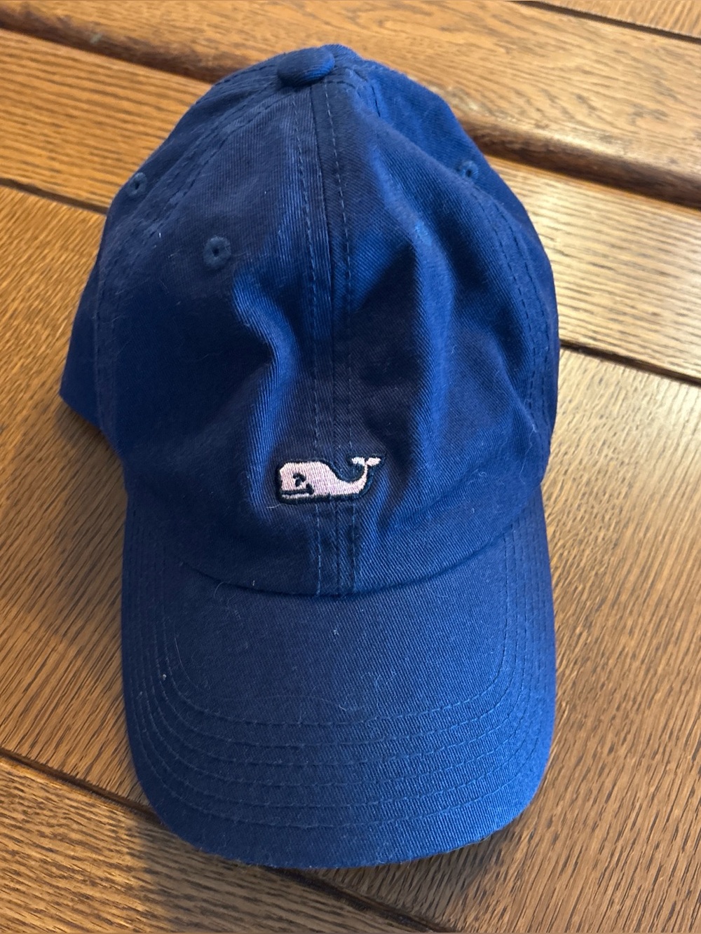 Vineyard Vines Navy Blue Cap with Pink Whale Logo